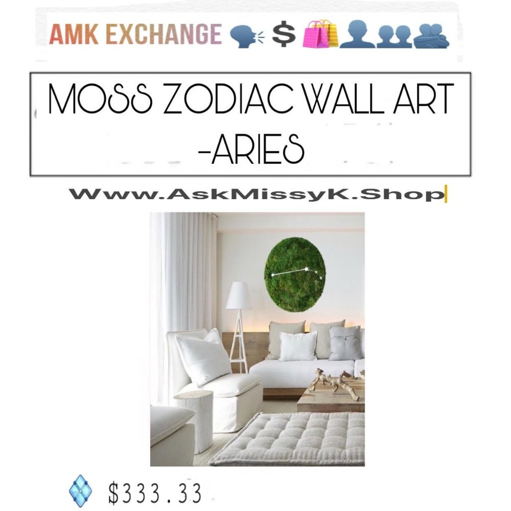 ARIES ♈️MOSS ZODIAC WALL ART Is On Sale At Www.AMK Exchange.Org 🗣💲🛍👤👥🫂